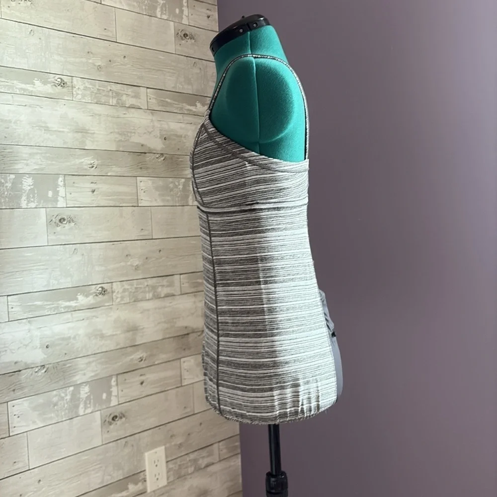 LULULEMON Gray Striped Activewear Vest Top - Picture 3 of 10